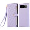 For Google Pixel 9/9 Pro Case Multi Card Slots Zipper Rhombus Leather Phone Cover with Wrist Strap