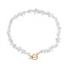 Large Special-shaped Pearl OT Buckle Necklace Femininity Simple Green Turquoise Necklace