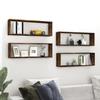 VidaXL Cube Wall Shelves 4 Pcs Smoked Oak 80x15x26.5 Cm 815916