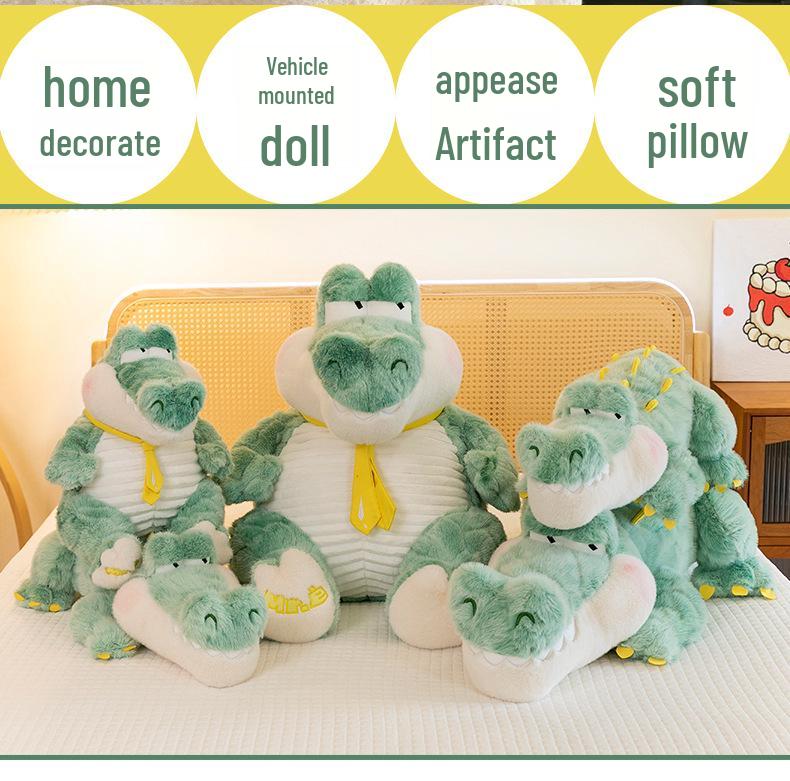 Mr. Crocodile Plush Toy - Cute Large Sleeping Pillow for Kids
