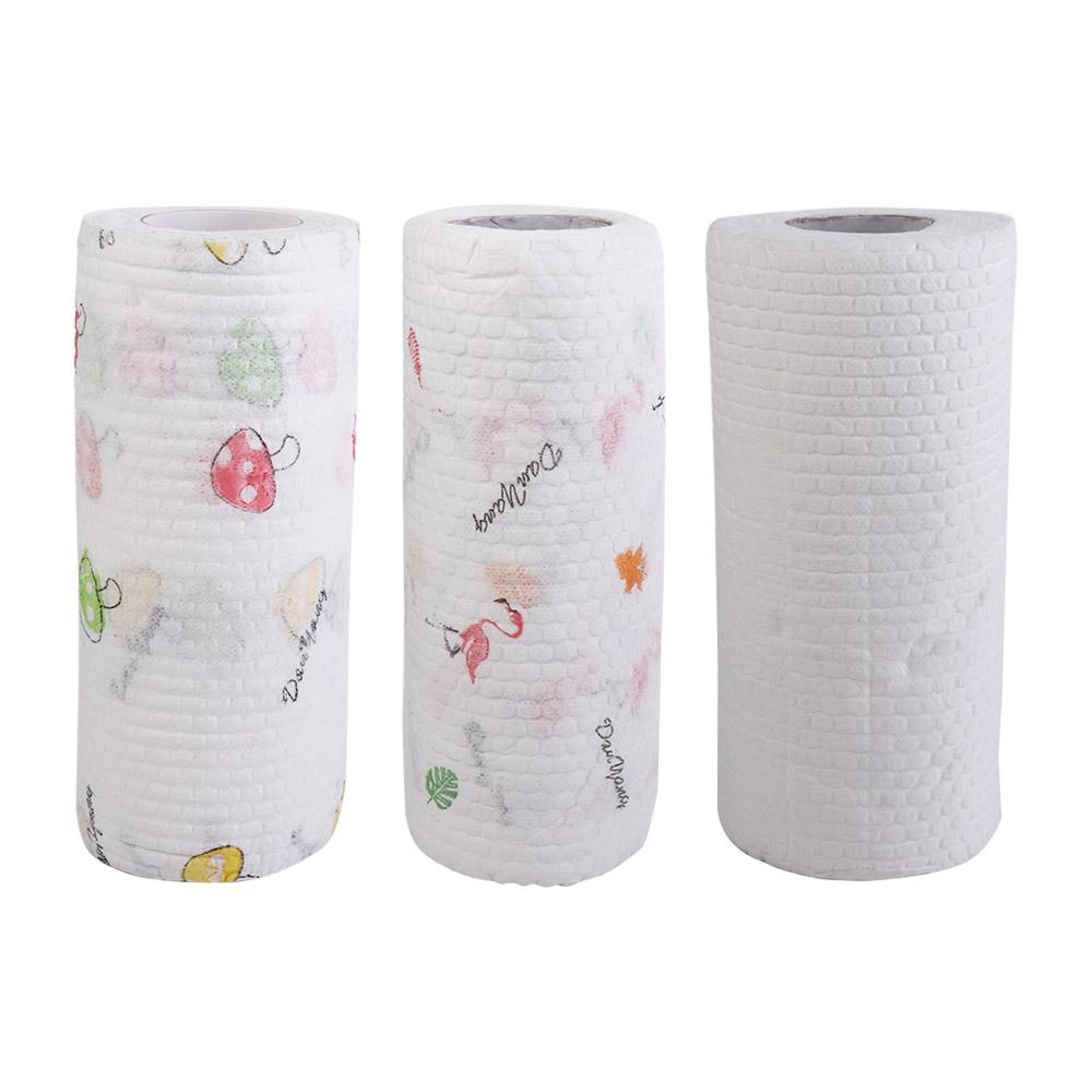 Non-woven Fabric Disposable Kitchen Paper Thickened Kitchen Dishcloth  Rolls  Washing Dishes