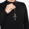 Adjustable Long Leather Pendant Necklace Men Women Vintage Punk Style Geometric Chain With Alloy Bead Detail