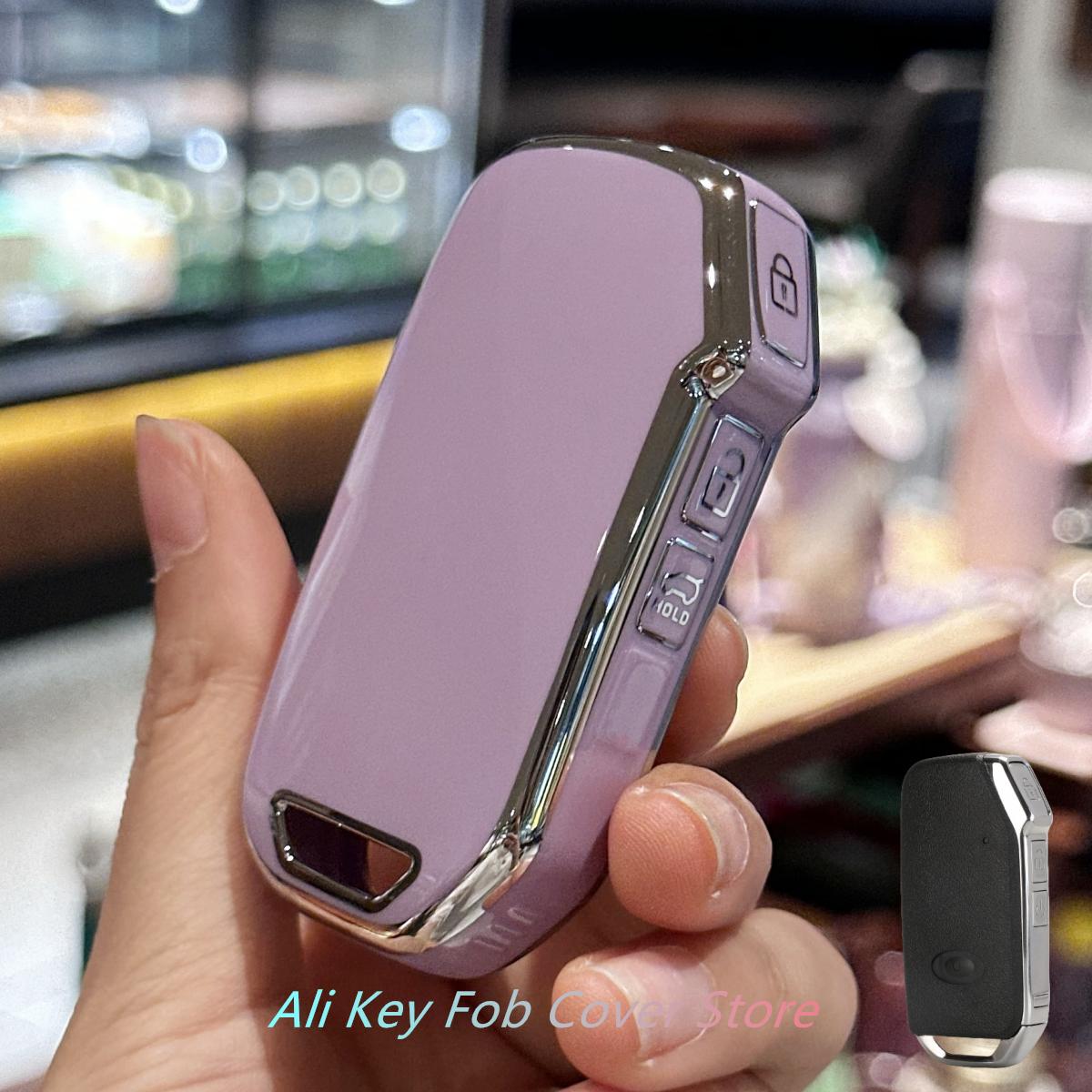

Чехол для брелока для Kia K3 KX3 KX7 K5 Sportage Carnival Mpv KIA Smart Remote Key Cover K8 Брелок для ключей автомобиля фиолетовый