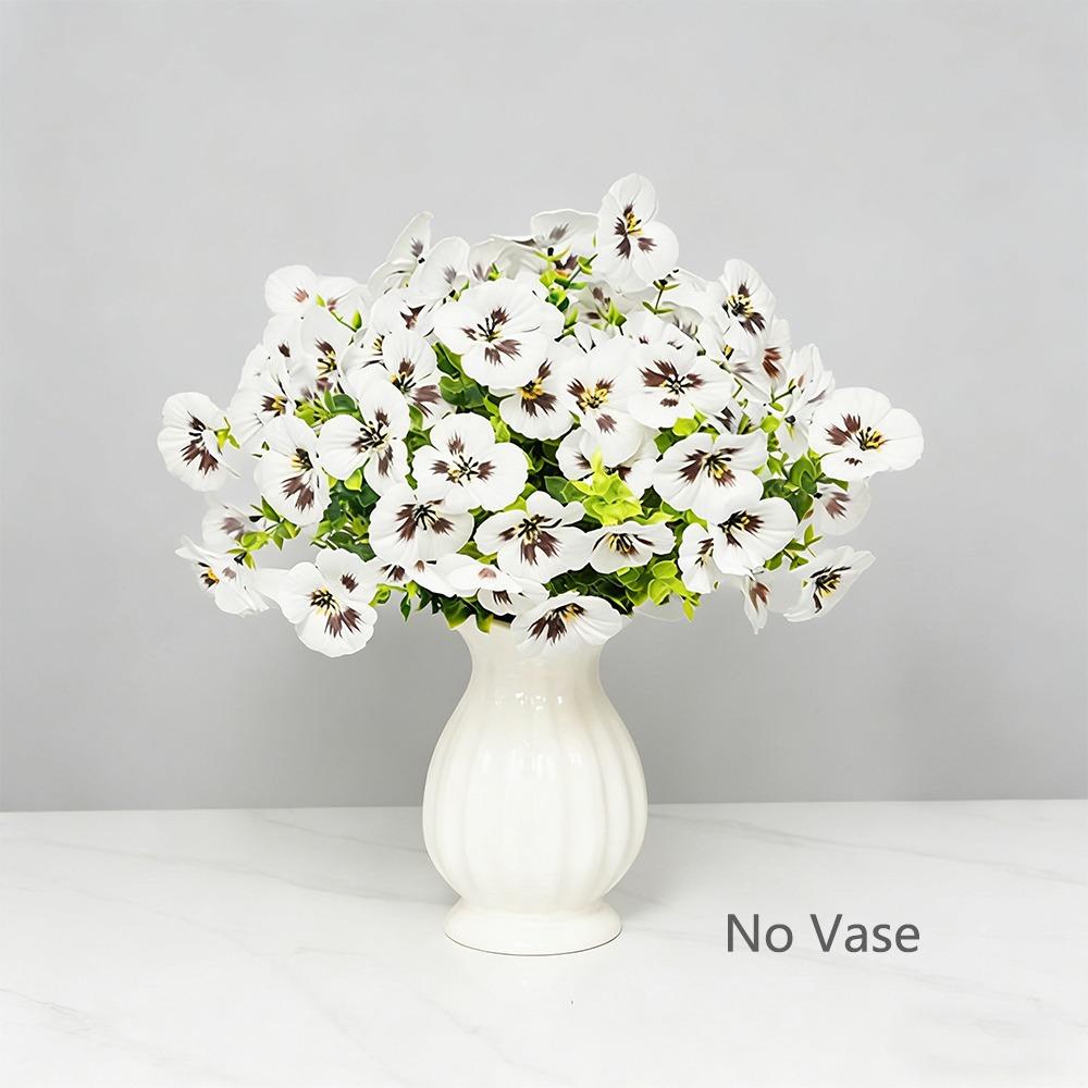 

10Pcs/Set Fake Plants Artificial Pansy Flowers Fall Decor DIY Floral Simulated Violet Bouquet Soft Realistic Artificial Flowers белый
