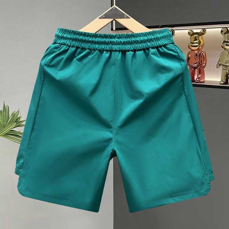 Men's Streetwear Perforated Shorts, Elastic Waist Quick Dry Casual Summer Shorts (M-5XL)