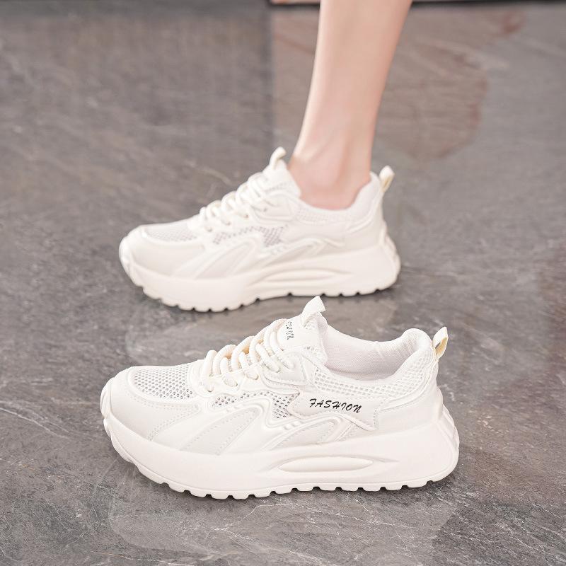 Summer new breathable mesh sports shoes thick-soled casual soft-soled mesh shoes dad shoes