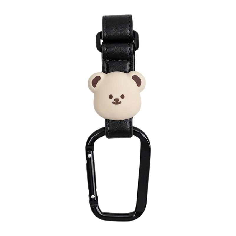 1/2Pcs Baby Stroller Hooks Cute Cartoon Bear Bicycle Stroller Organizer Hook Pu Leather Hooks For Hanging Baby Stroller