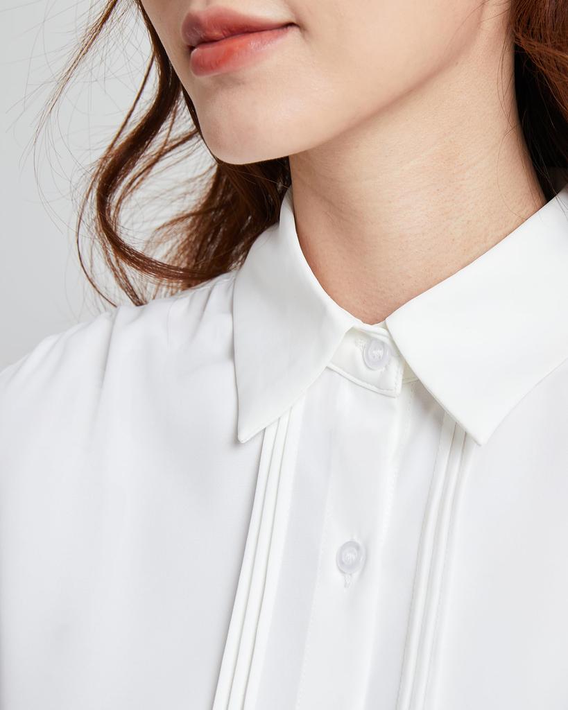 Enmain White Long Sleeve Chiffon Shirt Perfect for Office or No and Size 303S Women's Blouse, Commuting, Iron, Cute, Casual, Stylish,