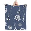 Nautical Anchor Boat Blankets  Super Warm Novelty Plush Throw Blanket For Girls Boys Couch Bed Flannel Bedspread Bed Cover