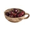 Japanese Retro Coarse Pottery Breakfast Bowl with Handle - Perfect for Salad, Dessert, or Yogurt.