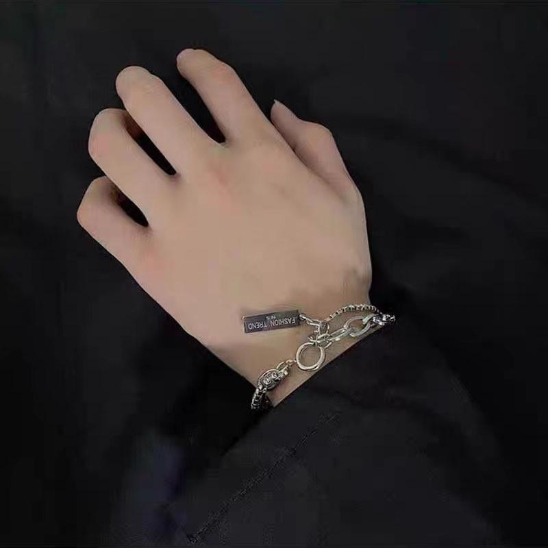 Fashionable Double Unisex Layer Bracelet Highend Alloy With Shapes Geometric