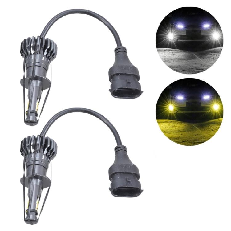 Auto Car LED Driving Light Anti Fog Lamp Headlight Dual Color H1 H3 880 881 2pcs 1