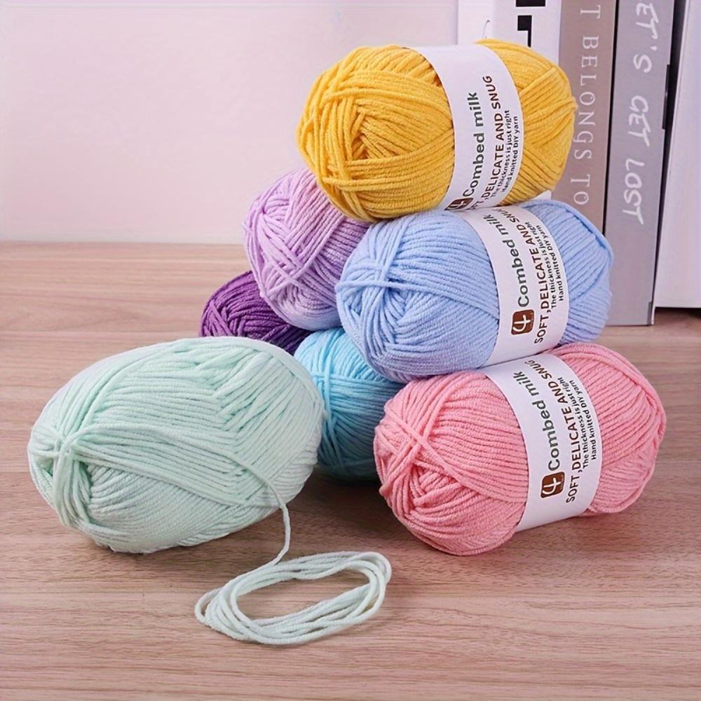 4pcs 4-Strands Multicolor Combed Yarn Bundle Soft Vibrant and Durable Material for DIY Crocheting Knitting Sweater Making Flower Crafting