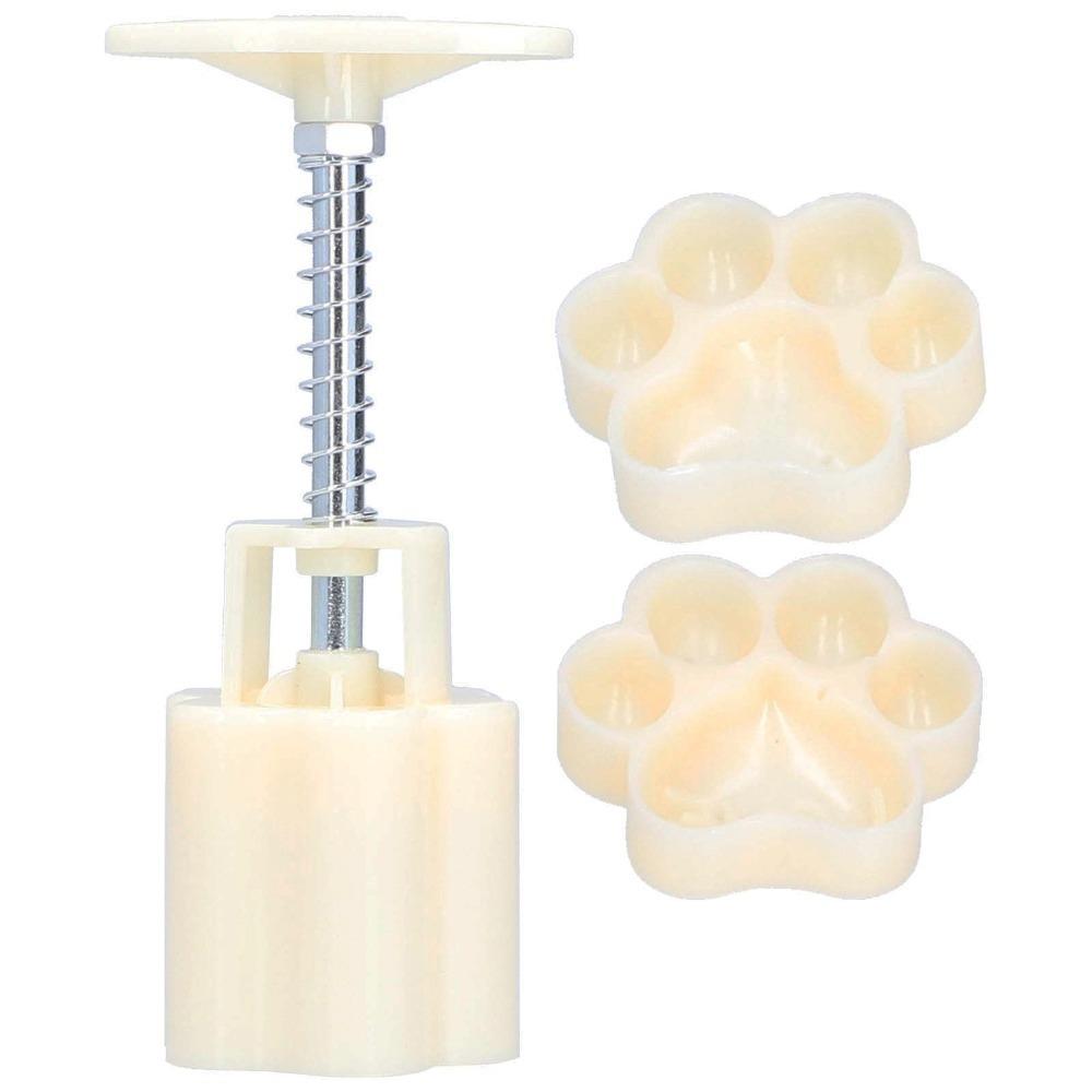 3pcs ABS DIY Decorative Mold Food Grade Mooncake Mold Professional Bear Paw Mold Pastry Forming