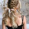 3 pieces rose pearl hair band high elastic hair tie ponytail hair tie fashion sweet headwear