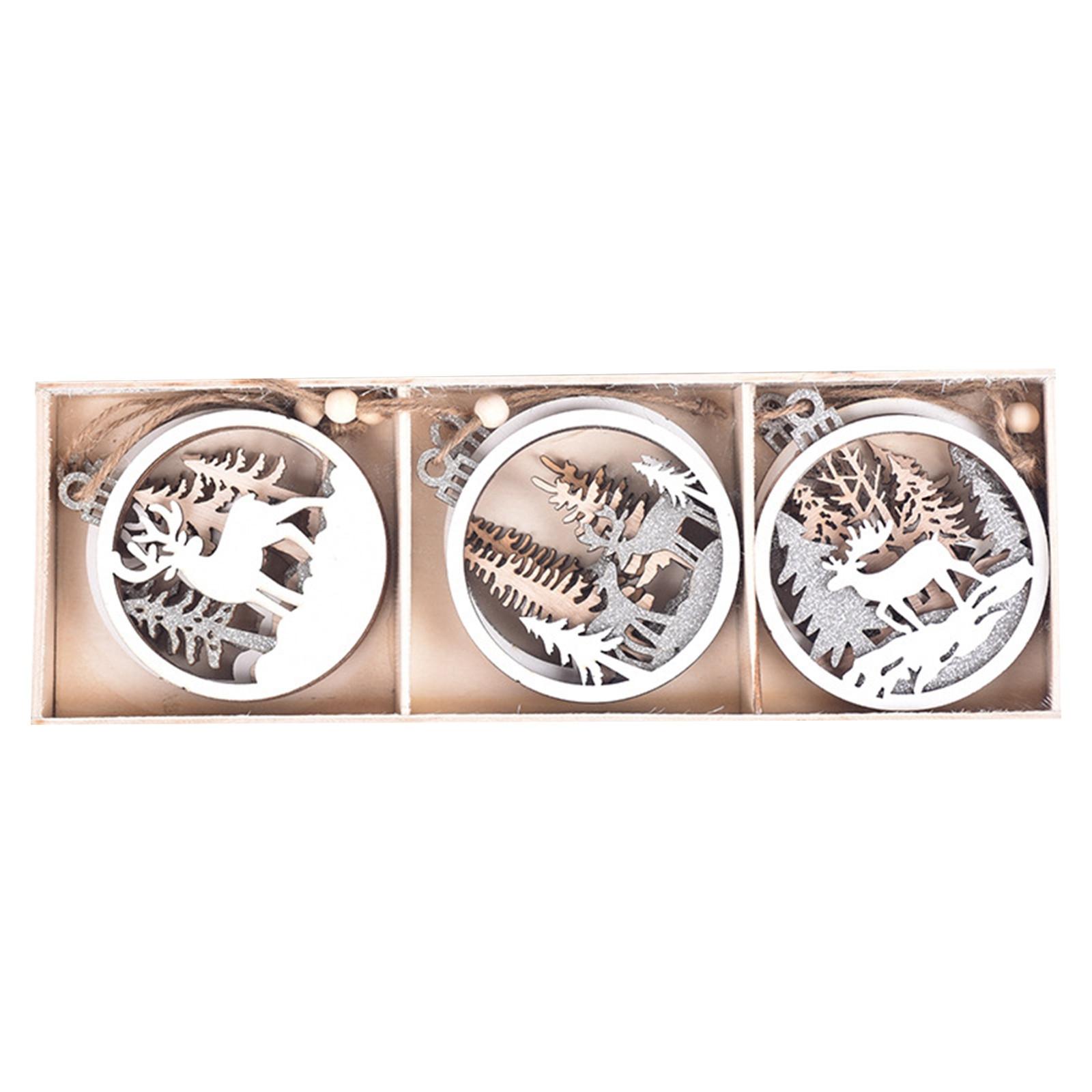 

Прикраси для різдвяної ялинки Winter Wonder Land - 6 упаковок різдвяних дерев яних прикрас для зимової різдвяної ялинки Різдвяні прикраси One Size