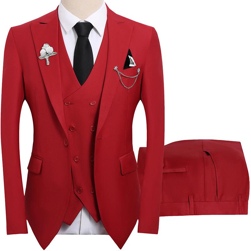 Men's Slim Fit Three-Piece Suit for Wedding, Groom, Business, or Banquet