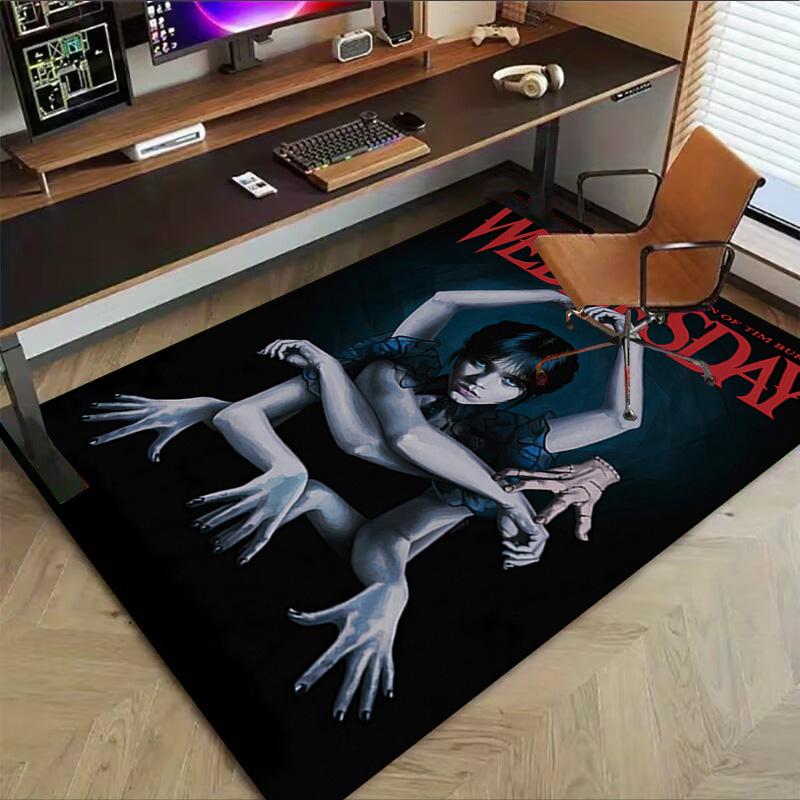 1pc Wednesday Addams Returns Carpet for Playroom Bedroom Living Room Sofa Home Decor,kids Game Area Rug Non-slip Floor Mat Y82684