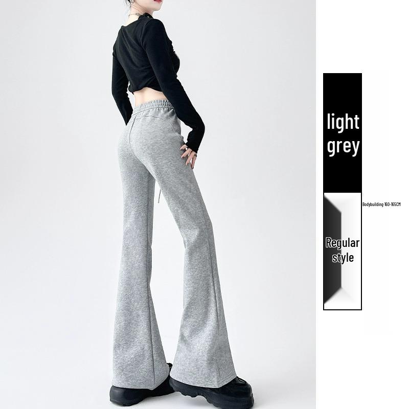 

Маленькие женские спортивные брюки микро-клеш с высокой посадкой цвета белого и серого для весны/осени L (106-115 lbs)