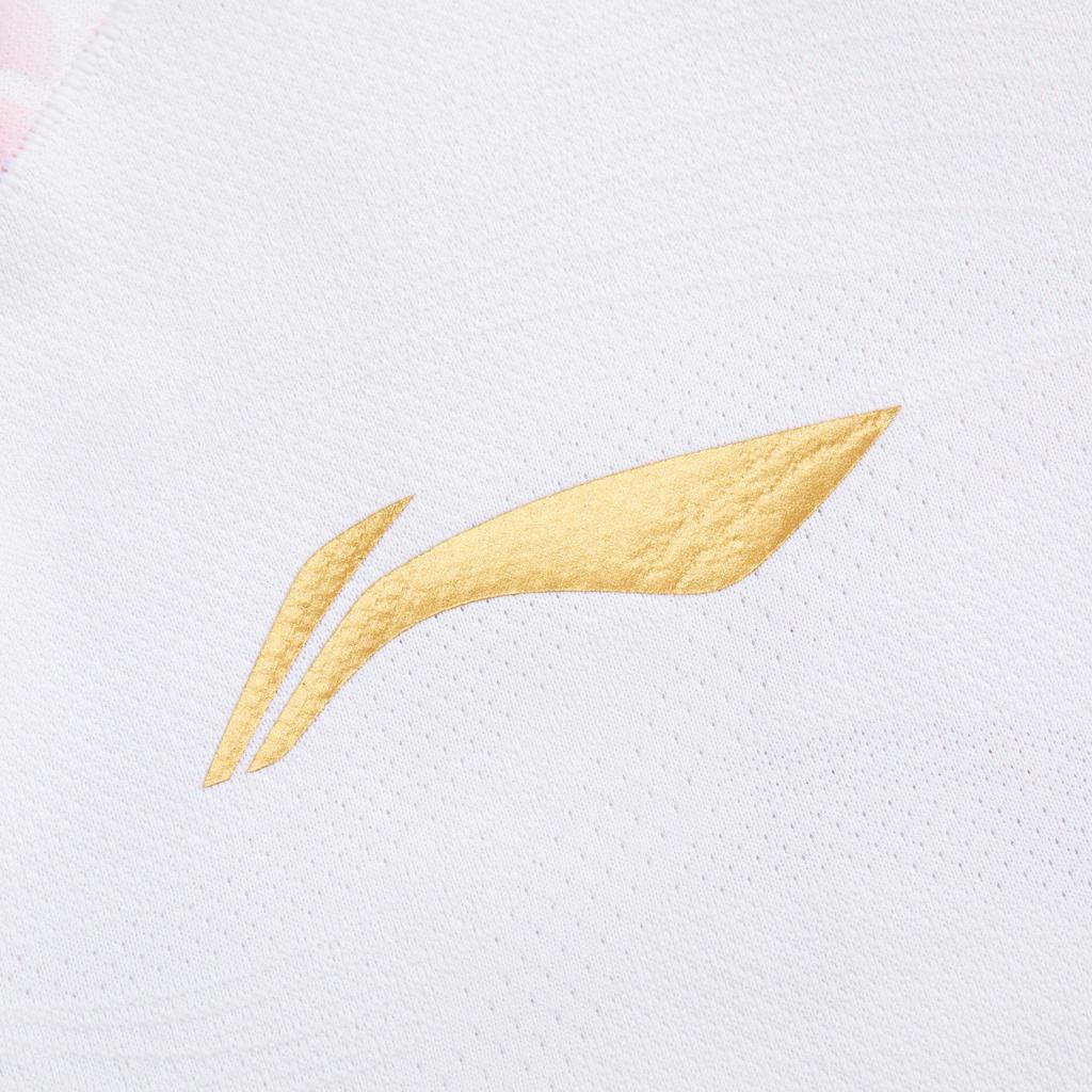 Li Ning Badminton Series Sports Casual Simple Pullover Short Sleeve Badminton Shirt Unisex tops Standard-White AAYV149-2