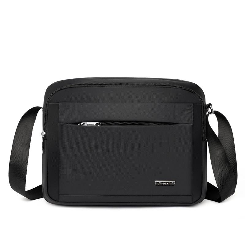 Men's Multi-Layer Splash-Proof Messenger and Shoulder Bag, Large Capacity Casual Business Cloth Bag with Wallet and Print Design