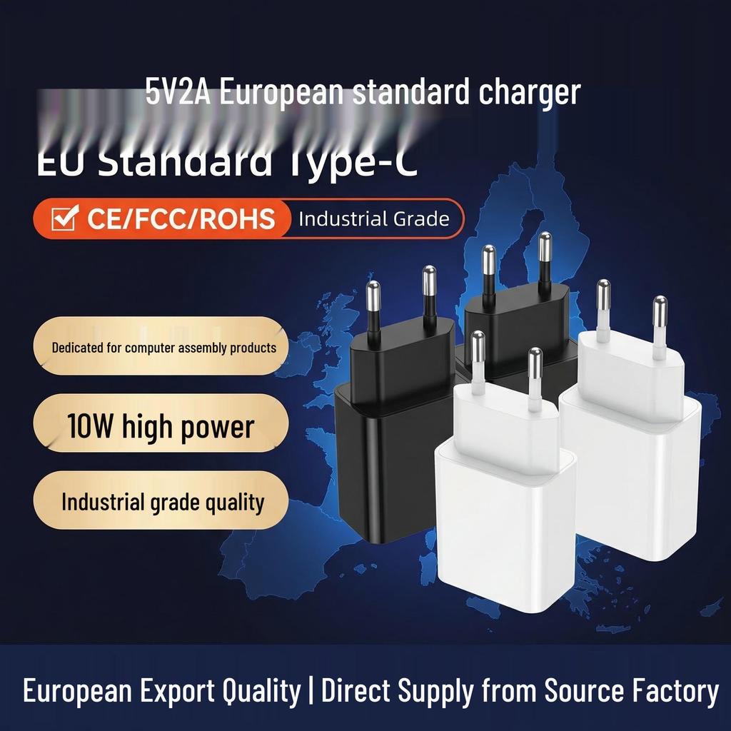 Dual USB Power Adapter 5V1A/5V2A Certified Charger, US/EU Standard for Mobile Phones