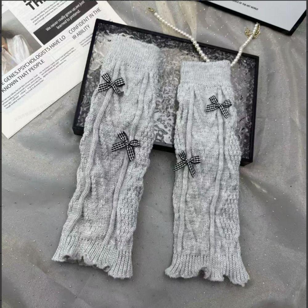 Knitted Style Bow Tie Leg Warmers Pile Stockings Stacked Socks Cute Guards Socks Ballet Style