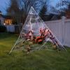 Large Halloween Spider Decorations Giant Spider, Scary Orange Black Hairy Decoration, Realistic Furry Prop Horror Props with Red Eyes for Porch