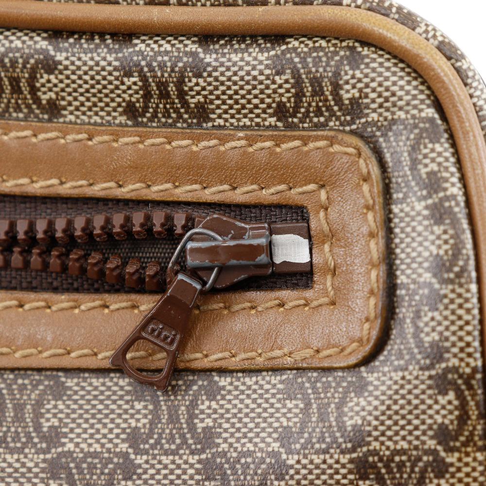 Celine Old Celine Business Bag Macadam Pattern Vintage Brown PVC Mens Used