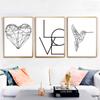 LOVE Wall Art Canvas Poster and Print Hexagon Graphic Abstract Painting Minimalist Nordic Decoration Pictures Modern Home Decor