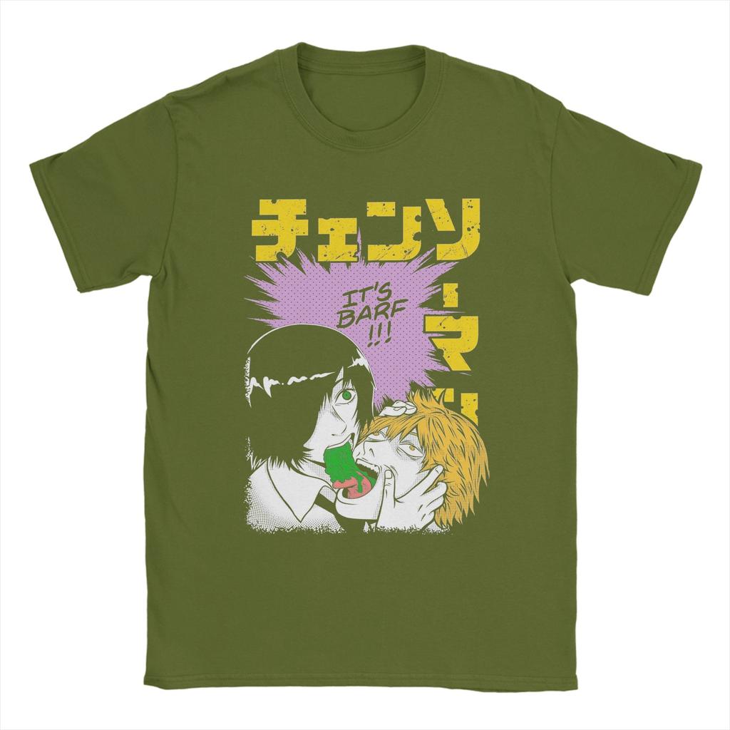 Herren Chainsaw Man Japanischer Manga T-Shirts 100% Baumwolle Kleidung Lustige Kurzarm Rundhals T-Shirts 6XL T-Shirt
