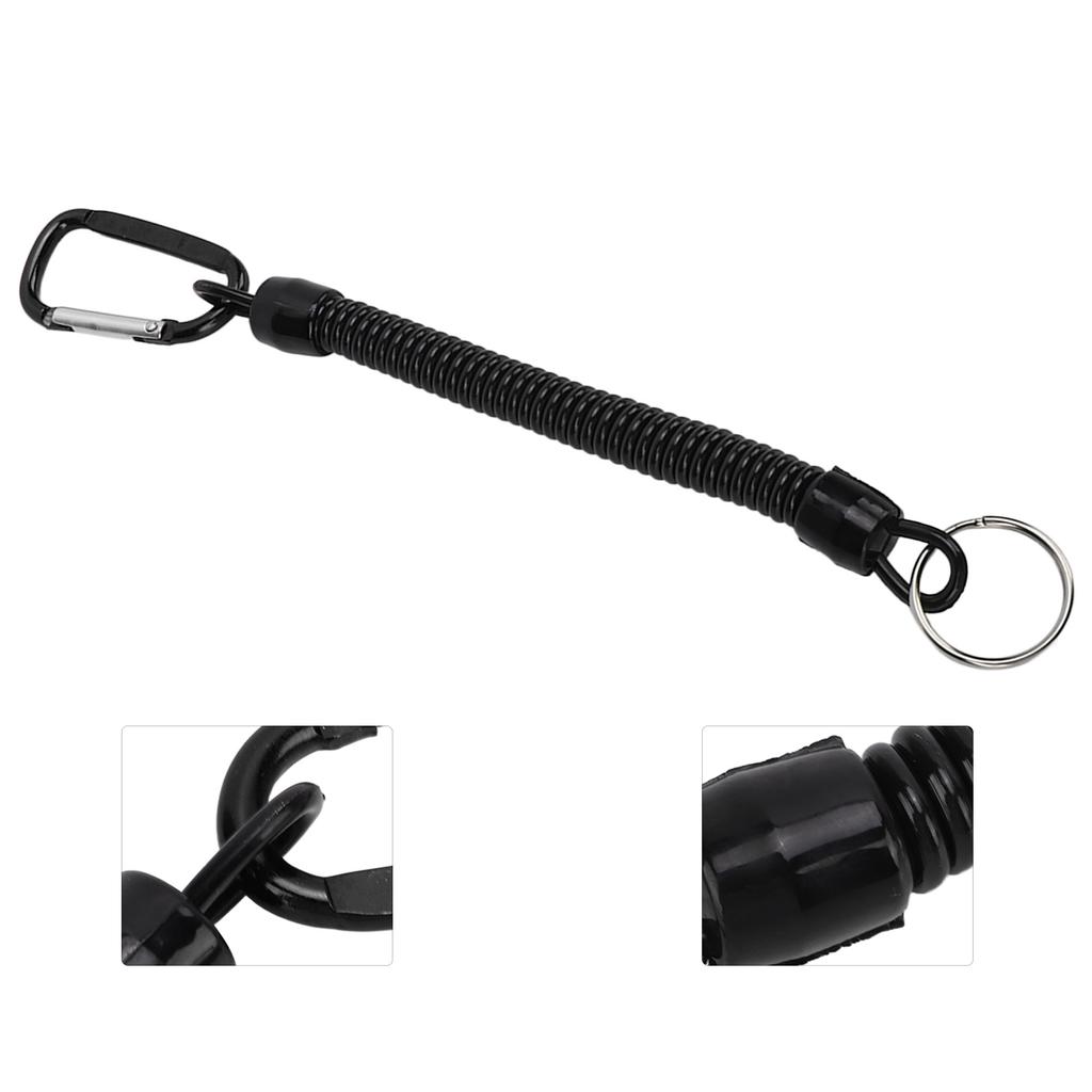 Curea Elastică Retractabilă cu Arc Echipament de Securitate Instrument Breloc Anti Pierdere Șnur de Pescuit Negru