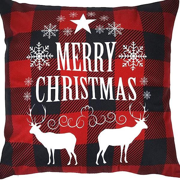 

Наволочка на рождественскую тематику Рождественская наволочка из льна с принтом снеговика Высококачественная наволочка для автомобильной подушки 45 * 45Cm [without core]