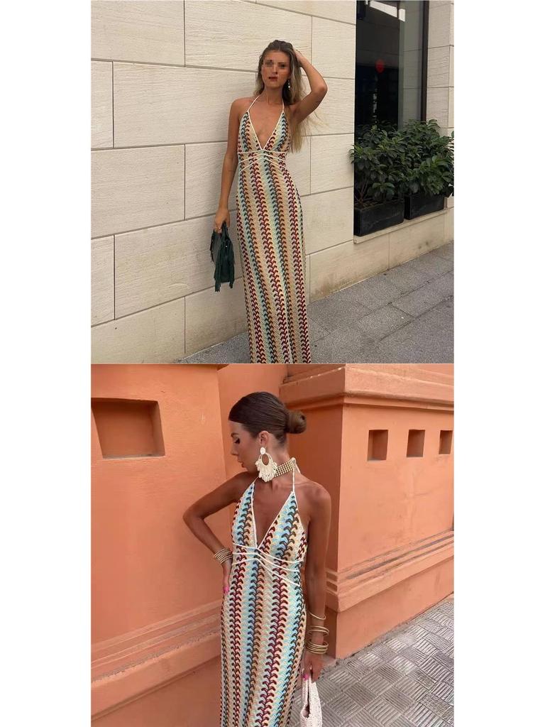 Vestido de Ganchillo de Punto de Verano 2026: Colección de Vacaciones para Mujeres Europeas y Americanas.