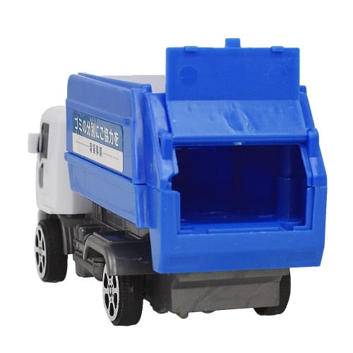 Miniature Working Car Garbage Truck (Pull-back Type)! Lifting Bed! Opening Rear Door!
