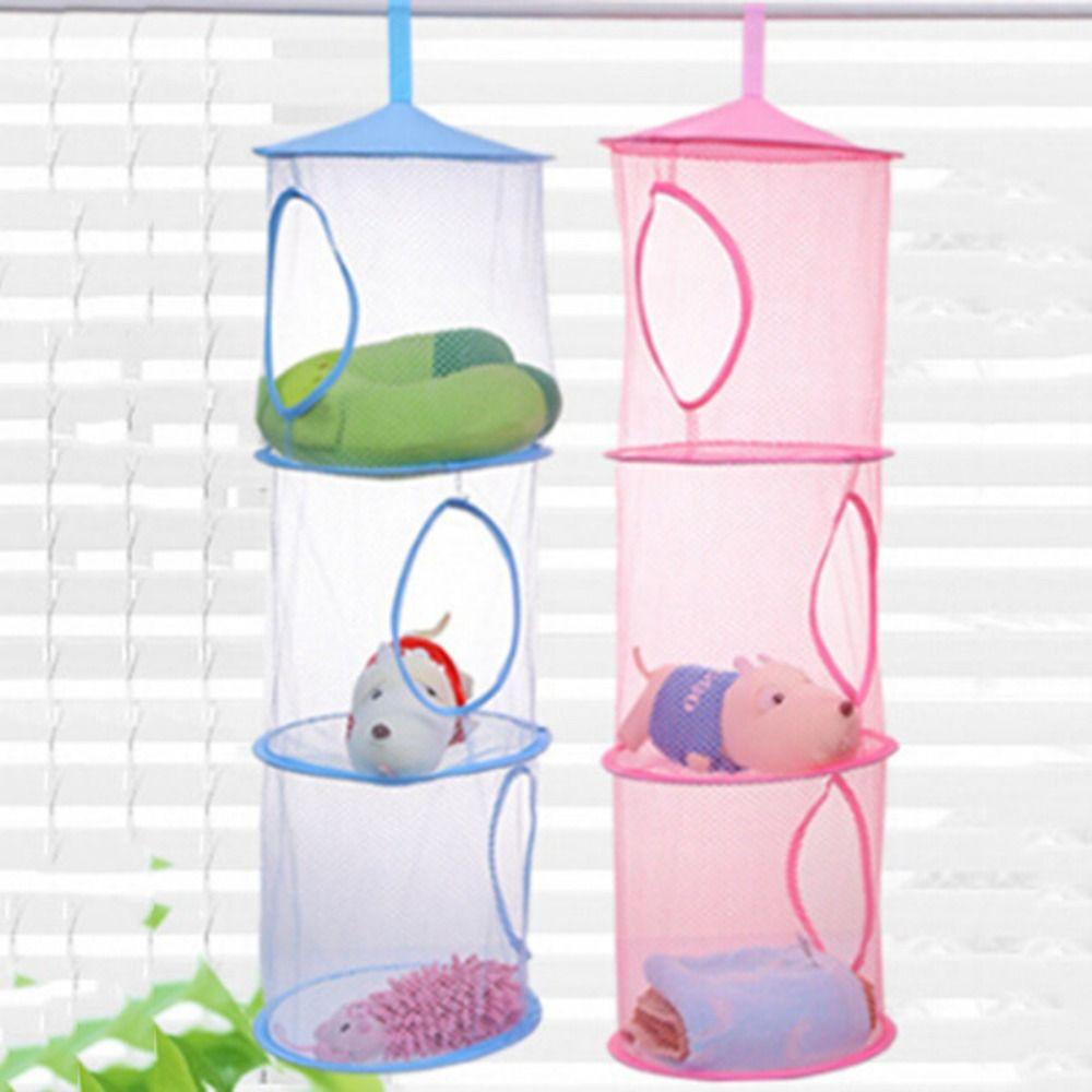 Cylindrical Cylindrical Storage Hanging Bag Mesh Cylindrical Storage Basket  Bathroom