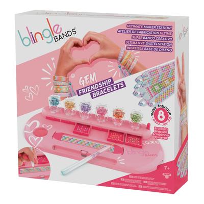 Blingle Bands DIY Gem Friendship Bracelet 8 Bands Deluxe Studio Arts Crafts Activities Ages Multicolor Makeup Blingle - & 7+ (25204) (8 Bands)