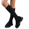 Autumn and Winter Thick-soled Knitted Boots Children's Socks Long Boots Elastic Over the Knee Fashion Round Head Medium Heel High Boots