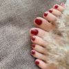 Toenails Full Cover False Nails Rhinestone Fake Toenails Short Nails Patch  False Toenails