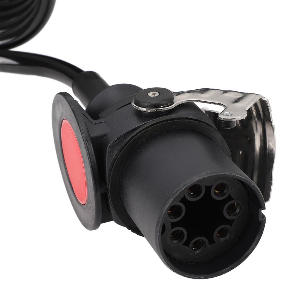 7 Way Coiled Trailer Cord Enhanced Performance Water Resistant Dust Proof Electrical Power Coil Cable Wire for RV Towed Vehicle