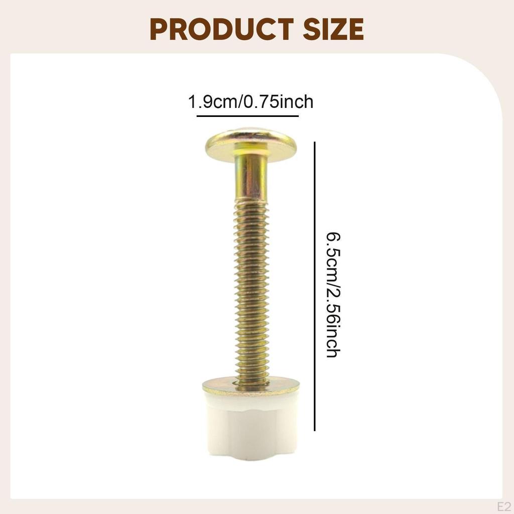 6x Toilet Seat Screws Water Tank for Fastening Fitting Easy Installation Replacement