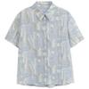 Hong Kong-Inspired Ink Wash Sun Protection Short Sleeve Shirt for Women