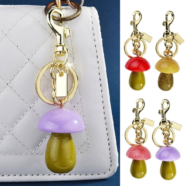 Unique Cartoon Mushroom Pendant Keychain Handmade Keyring Trendy Bag Ornament for Fashion Enthusiasts and Students