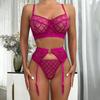3 Piece Mesh Comfortable Splicing Gauze Sexy Underwear for Woman
