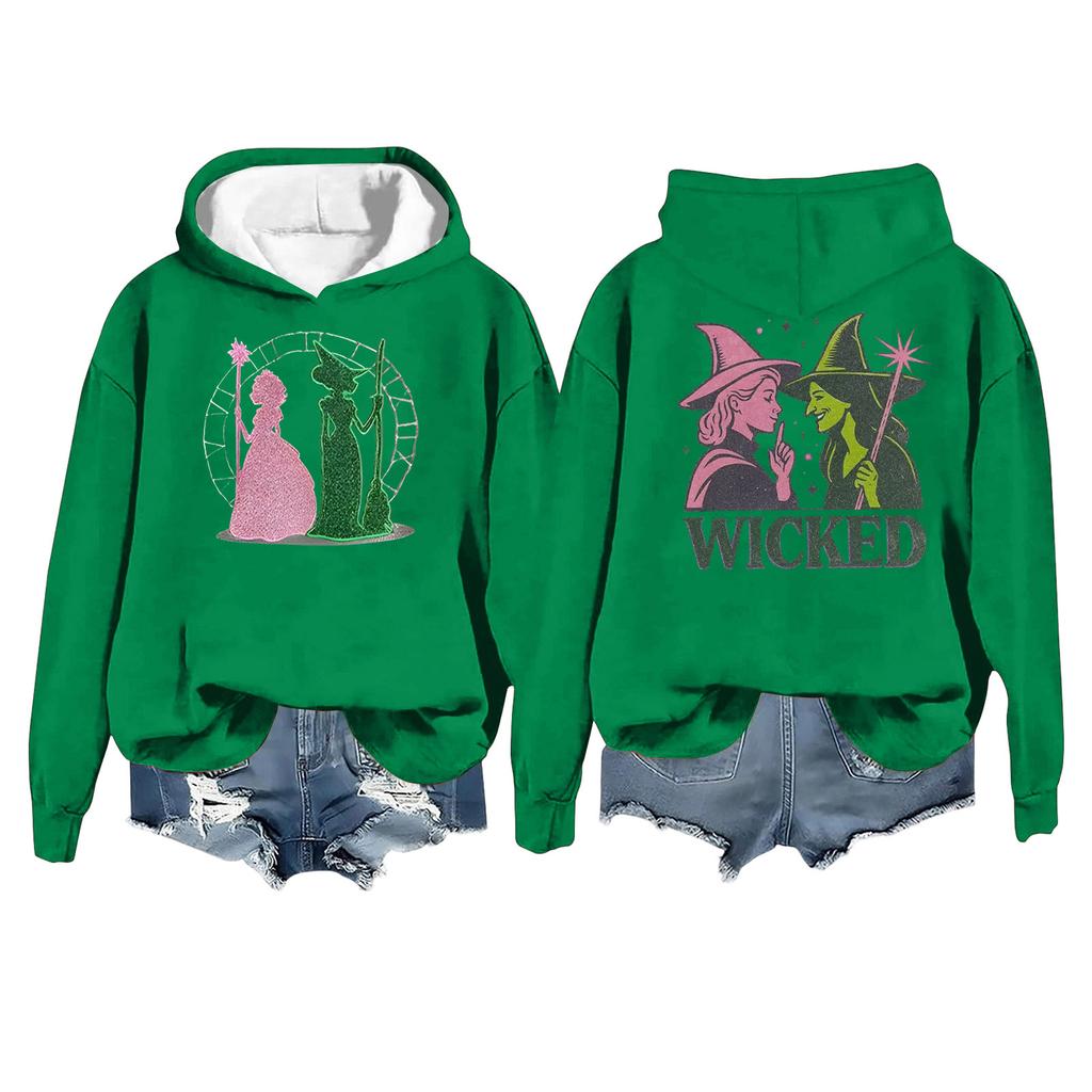 Women's Fashion Casual Long Sleeve Loose Printed Pullover Sports Long Sleeve Hooded Sweatshirt