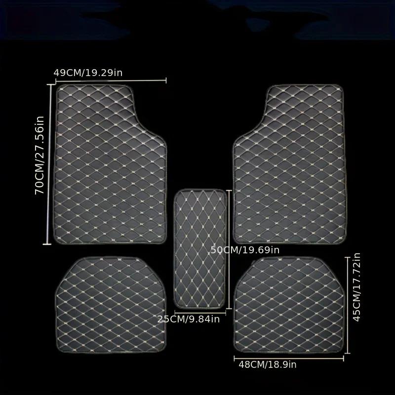 New 5Pcs Set PU Leather Car Floor Mats Waterproof Dust-Proof Auto Foot Pad Set Protector Pads Fashion Car Interior Accessories