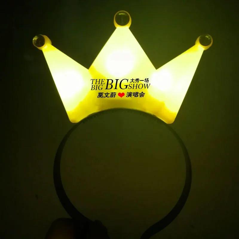 11pcs Customized LED Crown Headbands Light Up Crown Headbands Tiara Glitter Hairbands Wedding Party Supplies Party Favors