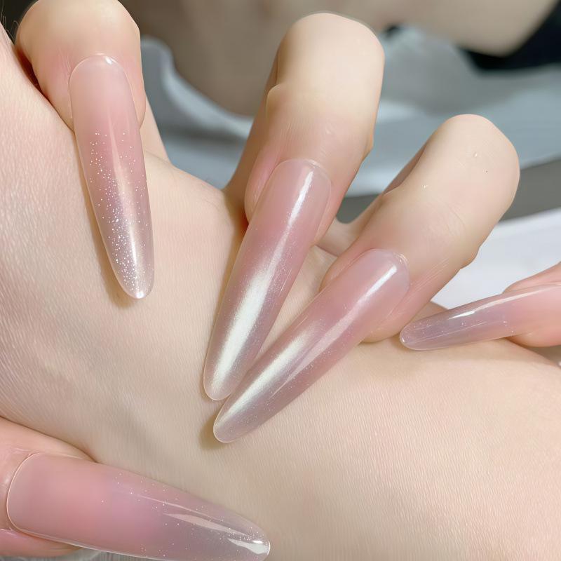 White-Enhancing French Glass Bead Cat Eye Nails - Pure Desire Style S (Chosen by 70% of people)
