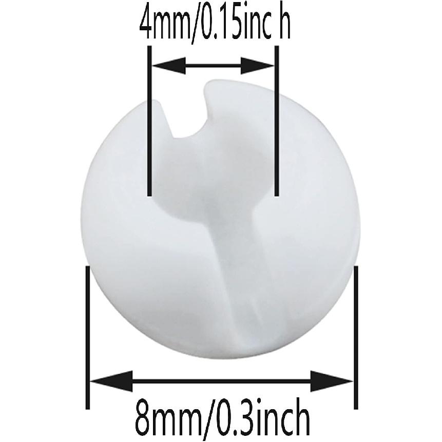 12PCS Bead Chain Crimp Stop for Roller Shades Clear Beaded Chain Stop for Beaded Chain, Blinds Bead Accessories, White