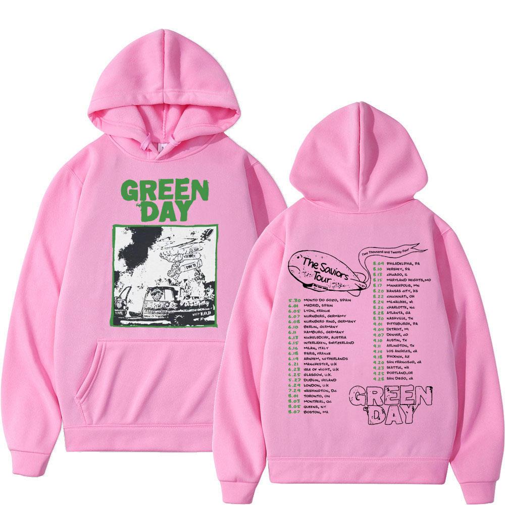 Green Day The Saviors Tour Mikina Street Rock Vintage Mikina s kapucí Pánská Dámská Móda Ležérní Nadměrné Pulovry